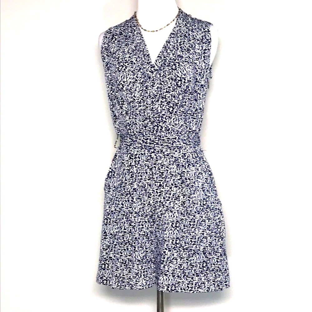 New York & Company Women’s Black & White Stretch Shorts Romper Size XS